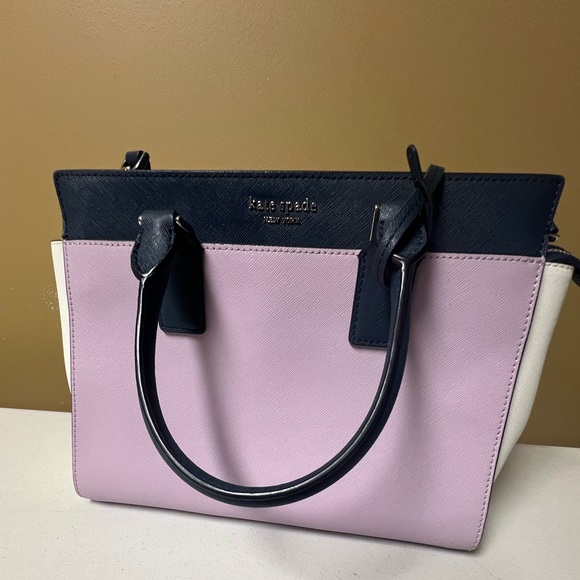 KATE SPADE CAMERON MEDIUM SATCHEL SUFFIANO LEATHER  NAVY  WHITE  LILAC
NWOT - Picture 1 of 15
